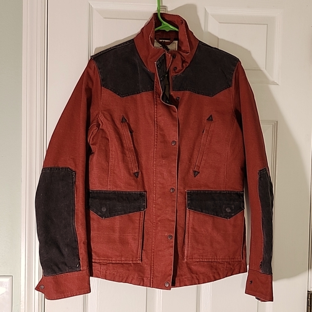 Smith & Wesson Tactical Field Jacket Coat Medium Red Canvas Pockets Rugged Style